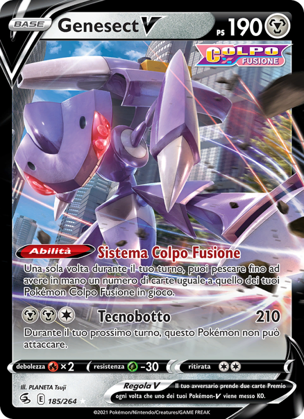 Genesect V 185/284 — Fusion Strike (Italian Pokémon TCG card)