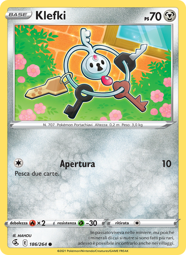 Klefki 186/284 — Fusion Strike (Italian Pokémon TCG card)