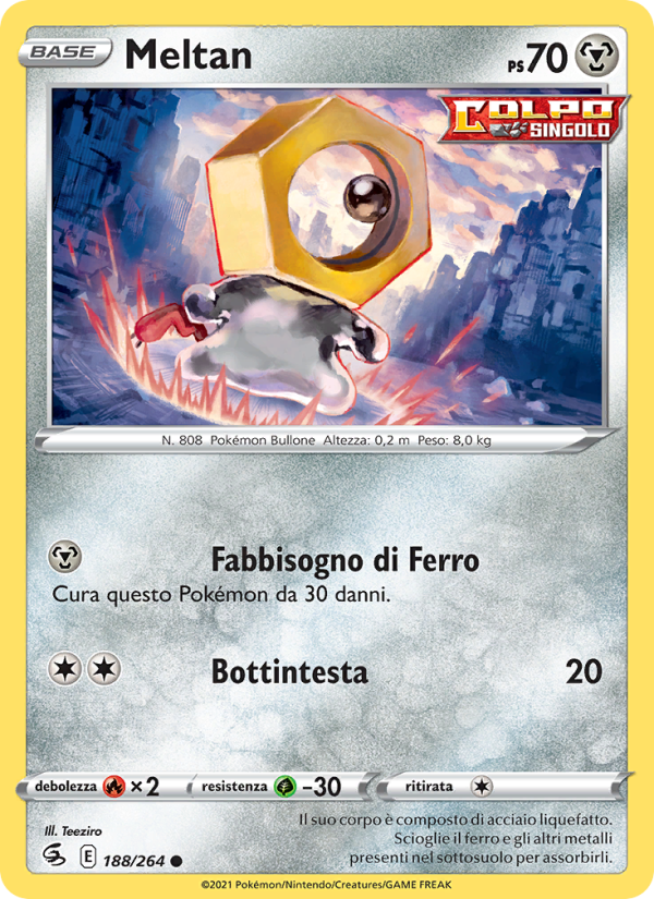 Meltan 188/284 — Fusion Strike (Italian Pokémon TCG card)