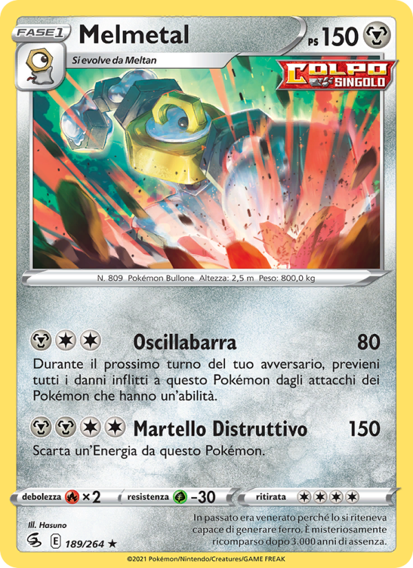 Melmetal 189/284 — Fusion Strike (Italian Pokémon TCG card)