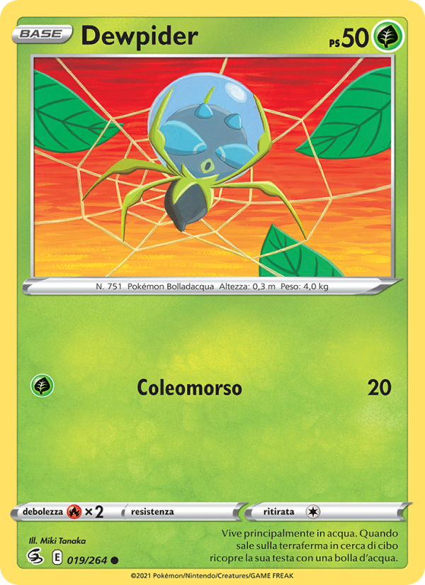 Dewpider 019/284 — Fusion Strike (Italian Pokémon TCG card)