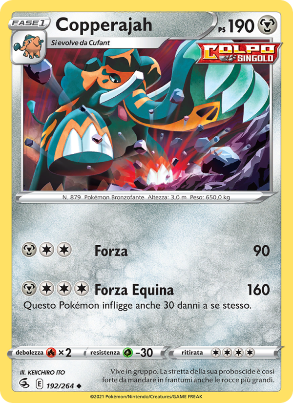 Copperajah 192/284 — Fusion Strike (Italian Pokémon TCG card)