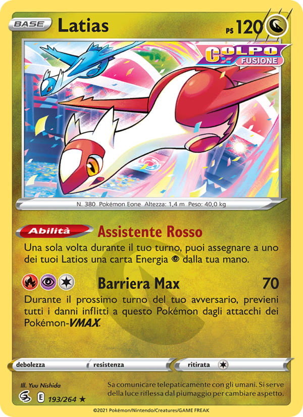 Latias 193/284 — Fusion Strike (Italian Pokémon TCG card)