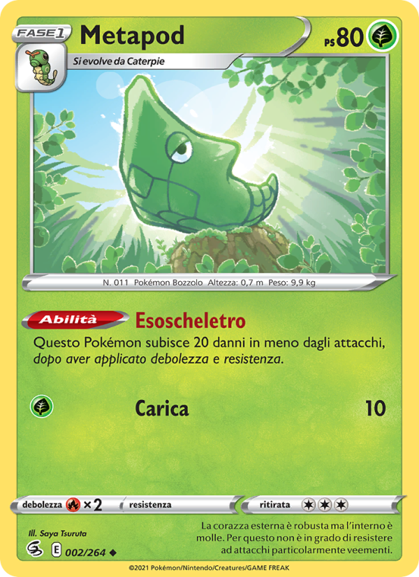 Metapod 002/284 — Fusion Strike (Italian Pokémon TCG card)