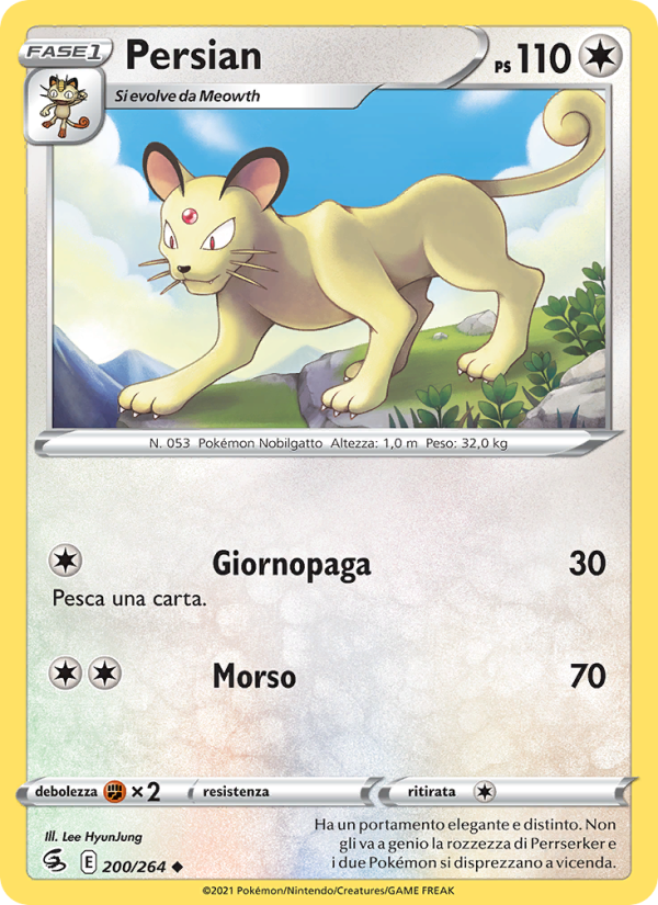 Persian 200/284 — Fusion Strike (Italian Pokémon TCG card)