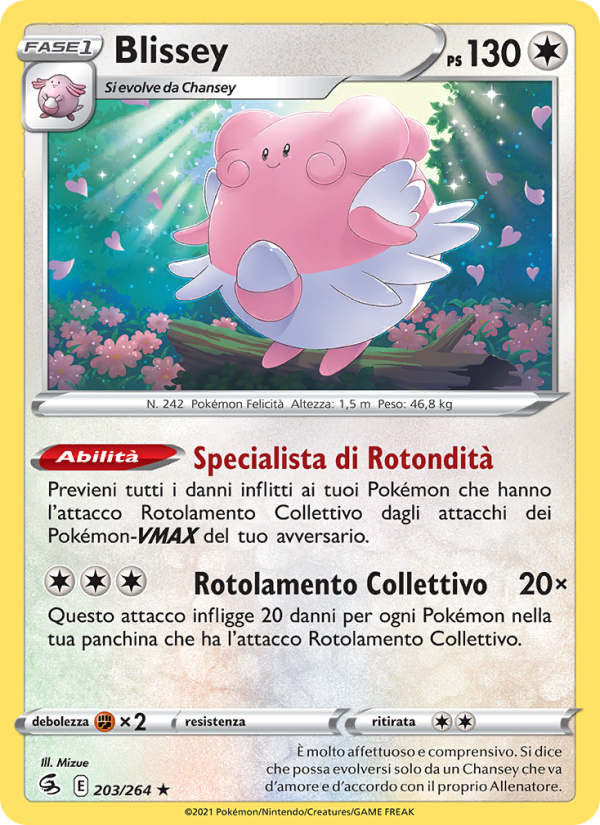 Blissey 203/284 — Fusion Strike (Italian Pokémon TCG card)