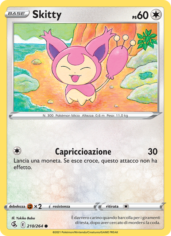 Skitty 210/284 — Fusion Strike (Italian Pokémon TCG card)