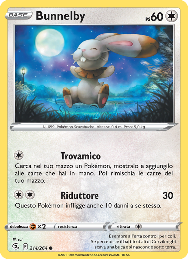 Bunnelby 214/284 — Fusion Strike (Italian Pokémon TCG card)