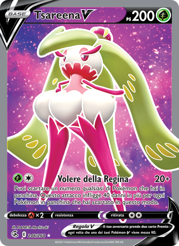 Tsareena V 246/284 — Fusion Strike (Italian Pokémon TCG card)
