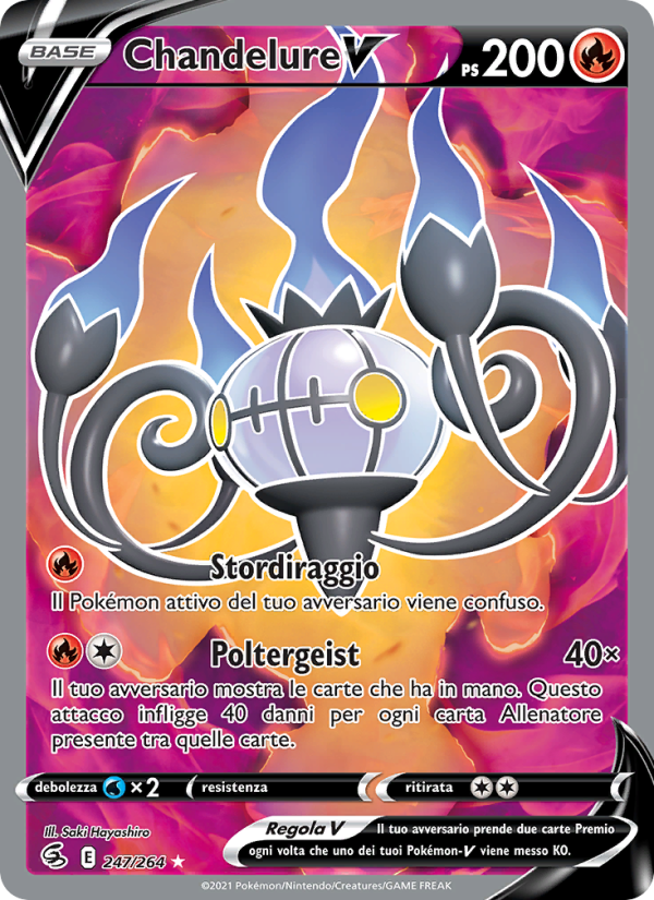 Chandelure V 247/284 — Fusion Strike (Italian Pokémon TCG card)