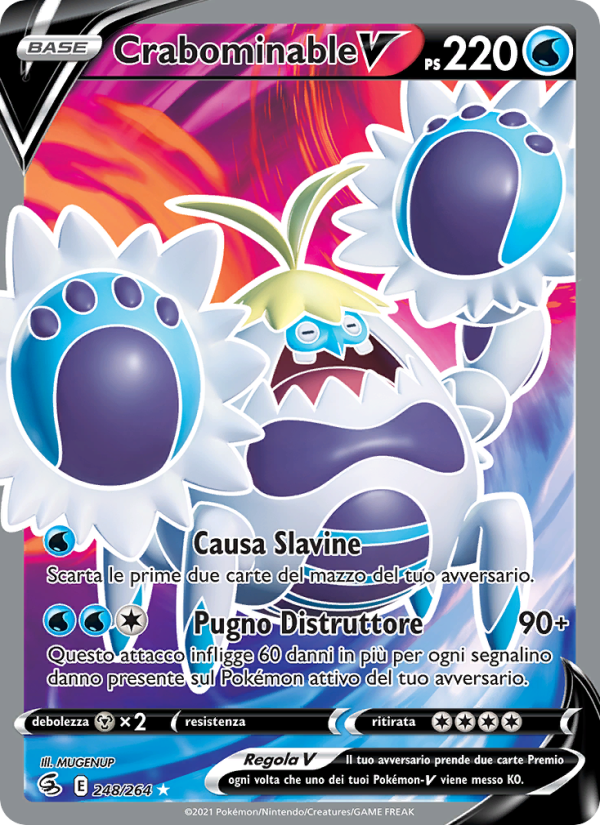 Crabominable V 248/284 — Fusion Strike (Italian Pokémon TCG card)