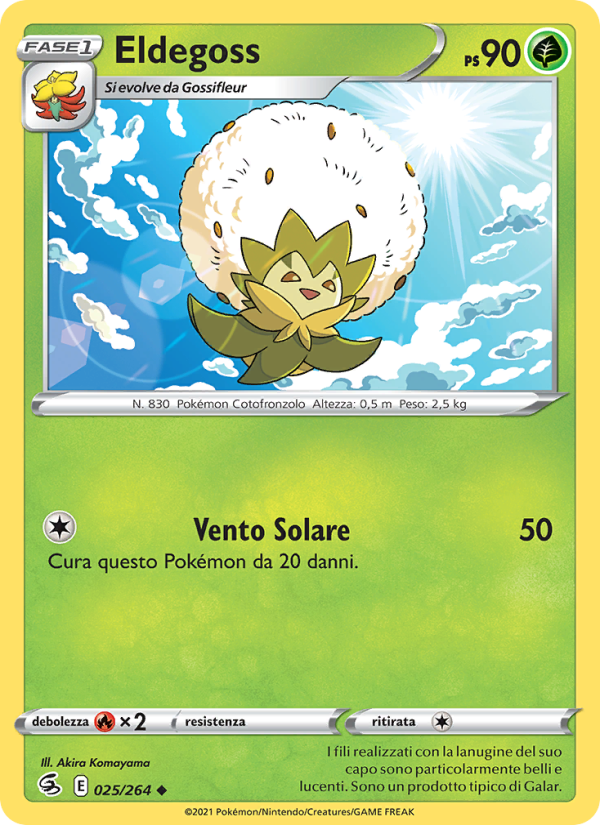Eldegoss 025/284 — Fusion Strike (Italian Pokémon TCG card)
