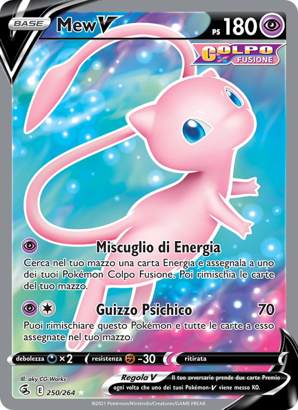 Mew V 250/284 — Fusion Strike (Italian Pokémon TCG card)