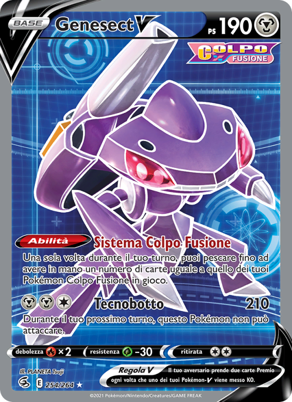 Genesect V 254/284 — Fusion Strike (Italian Pokémon TCG card)