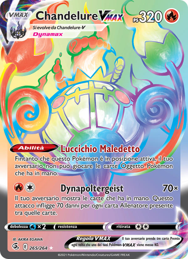 Chandelure VMAX 265/284 — Fusion Strike (Italian Pokémon TCG card)