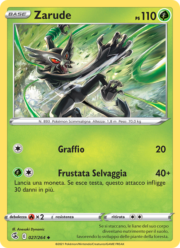Zarude 027/284 — Fusion Strike (Italian Pokémon TCG card)