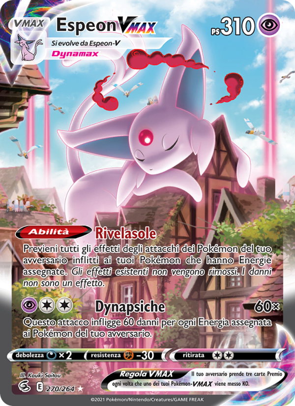 Espeon VMAX 270/284 — Fusion Strike (Italian Pokémon TCG card)