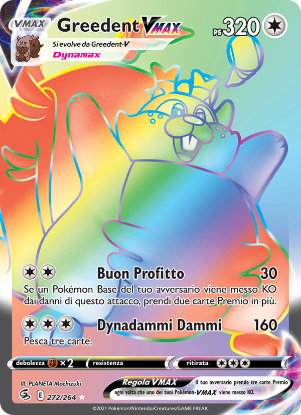 Greedent VMAX 272/284 — Fusion Strike (Italian Pokémon TCG card)