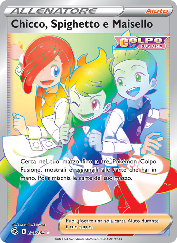 Chicco, Spighetto e Maisello 273/284 — Fusion Strike (Italian Pokémon TCG card)
