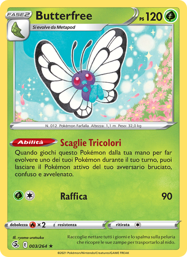 Butterfree 003/284 — Fusion Strike (Italian Pokémon TCG card)
