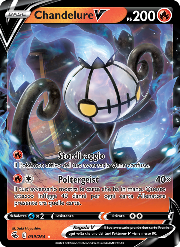 Chandelure V 039/284 — Fusion Strike (Italian Pokémon TCG card)