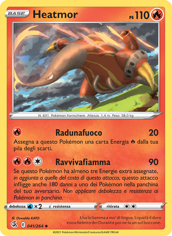 Heatmor 041/284 — Fusion Strike (Italian Pokémon TCG card)