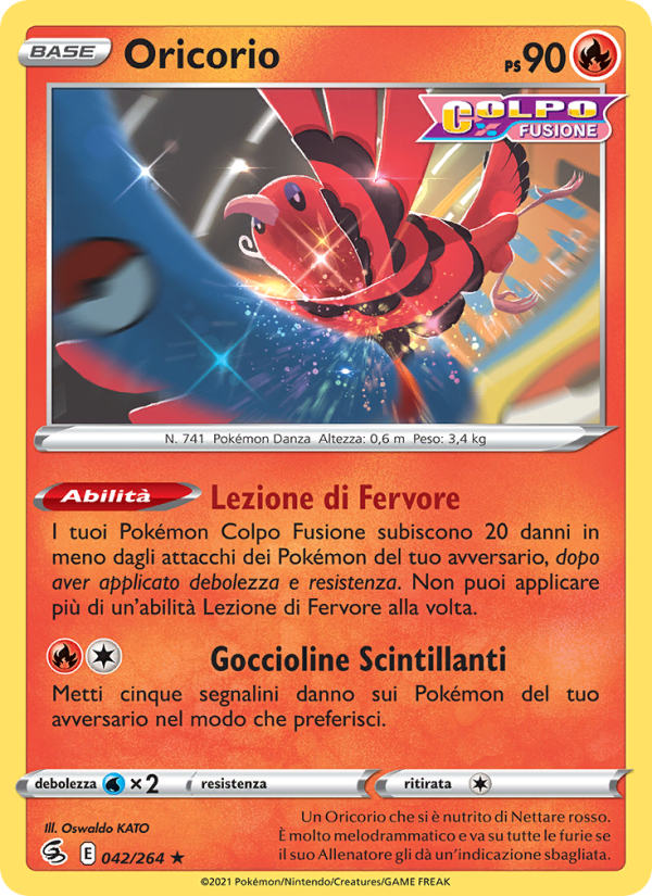 Oricorio 042/284 — Fusion Strike (Italian Pokémon TCG card)