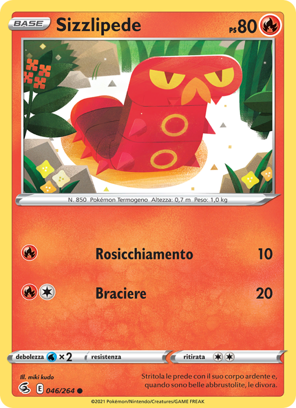 Sizzlipede 046/284 — Fusion Strike (Italian Pokémon TCG card)