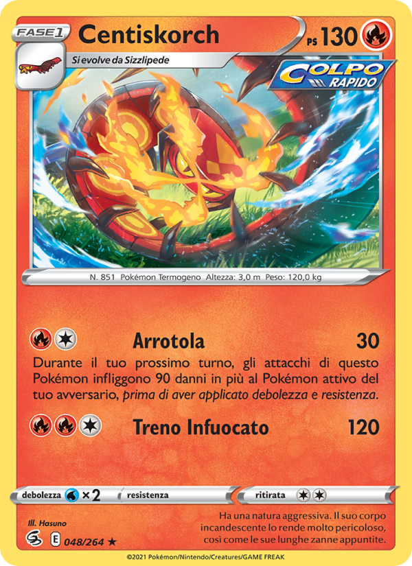 Centiskorch 048/284 — Fusion Strike (Italian Pokémon TCG card)