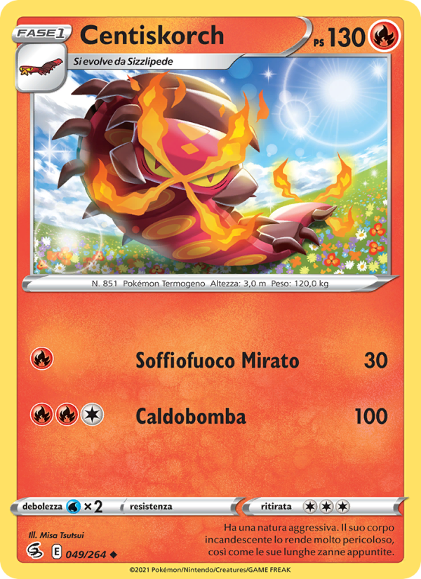 Centiskorch 049/284 — Fusion Strike (Italian Pokémon TCG card)