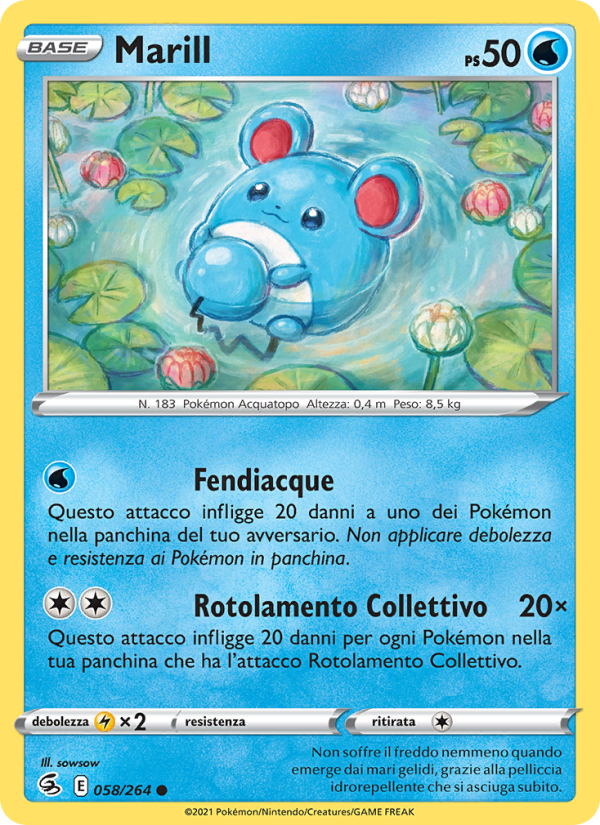 Marill 058/284 — Fusion Strike (Italian Pokémon TCG card)