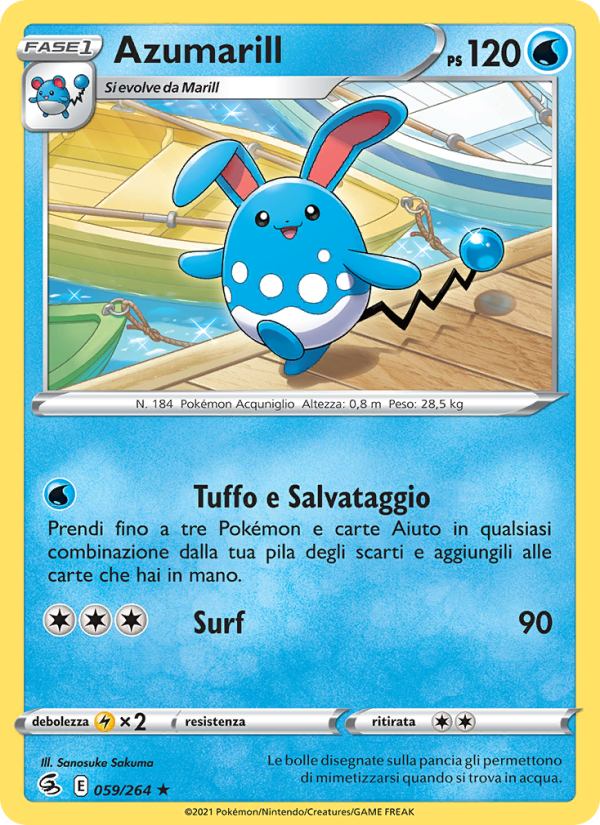 Azumarill 059/284 — Fusion Strike (Italian Pokémon TCG card)