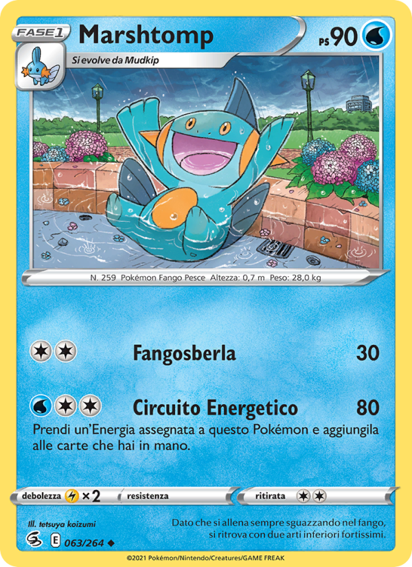 Marshtomp 063/284 — Fusion Strike (Italian Pokémon TCG card)