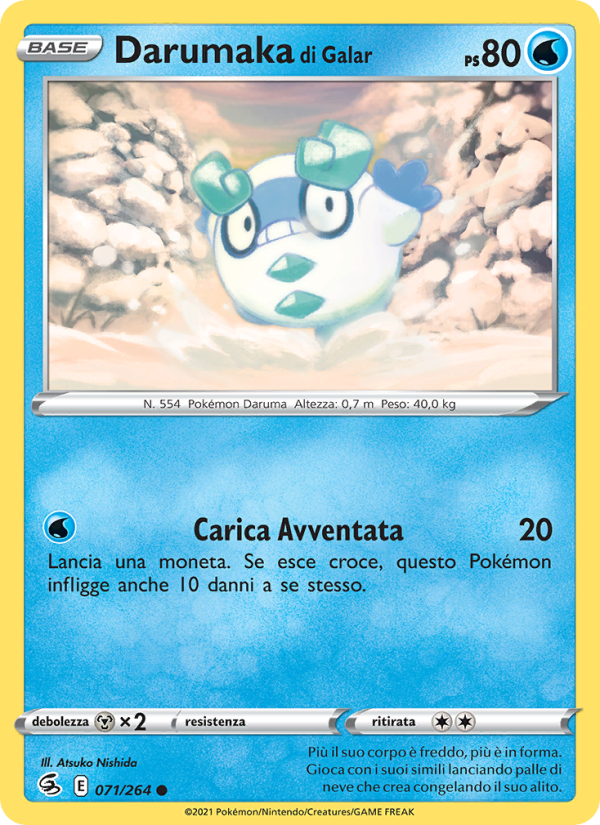 Darumaka di Galar 071/284 — Fusion Strike (Italian Pokémon TCG card)