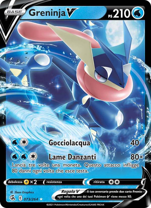 Greninja V 073/284 — Fusion Strike (Italian Pokémon TCG card)