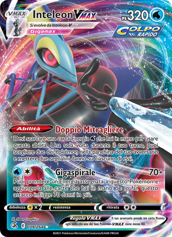 Inteleon VMAX 079/284 — Fusion Strike (Italian Pokémon TCG card)