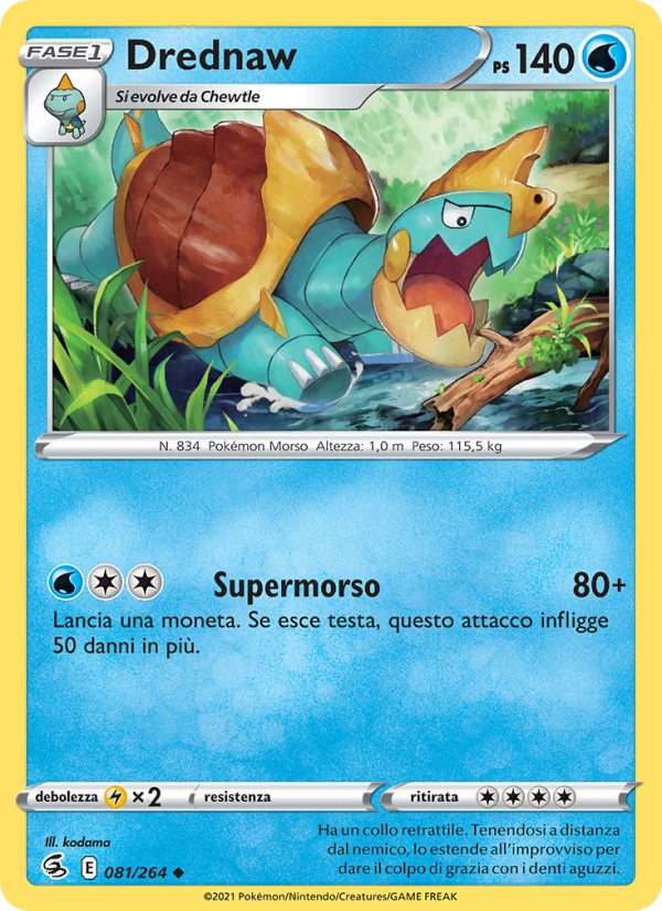Drednaw 081/284 — Fusion Strike (Italian Pokémon TCG card)