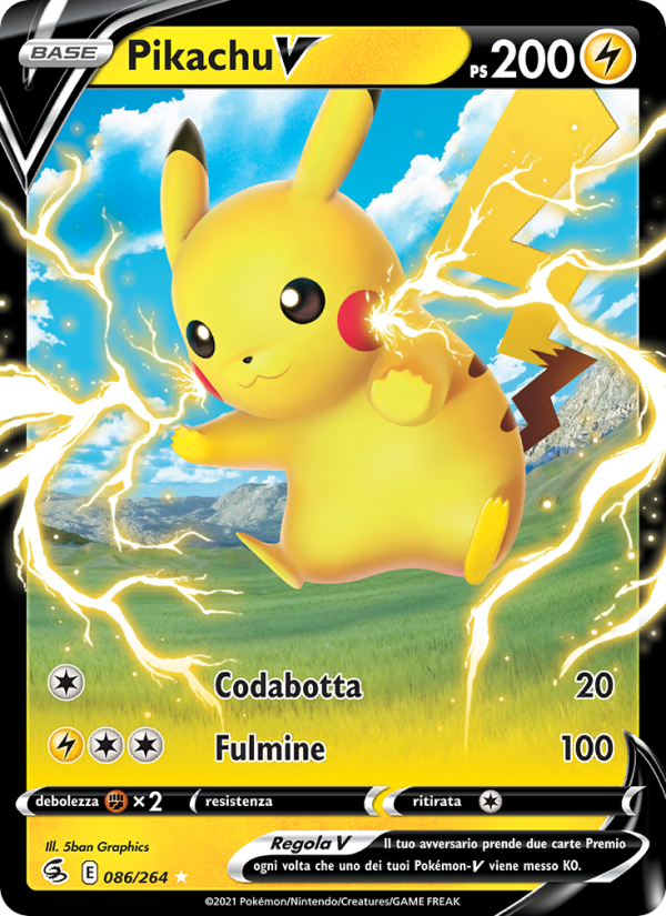 Pikachu V 086/284 — Fusion Strike (Italian Pokémon TCG card)
