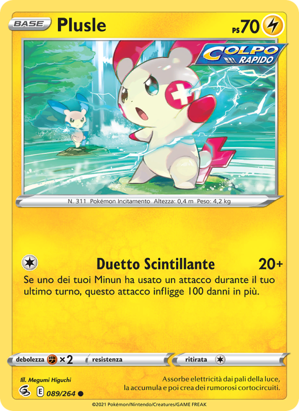 Plusle 089/284 — Fusion Strike (Italian Pokémon TCG card)