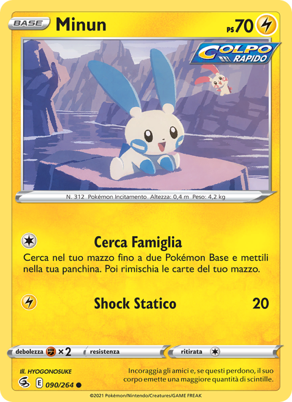 Minun 090/284 — Fusion Strike (Italian Pokémon TCG card)