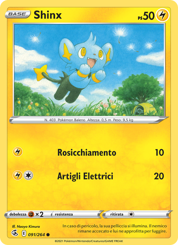 Shinx 091/284 — Fusion Strike (Italian Pokémon TCG card)