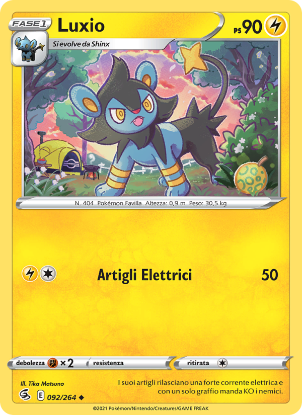 Luxio 092/284 — Fusion Strike (Italian Pokémon TCG card)
