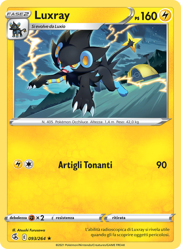 Luxray 093/284 — Fusion Strike (Italian Pokémon TCG card)