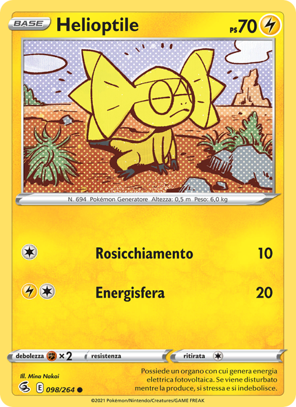 Helioptile 098/284 — Fusion Strike (Italian Pokémon TCG card)