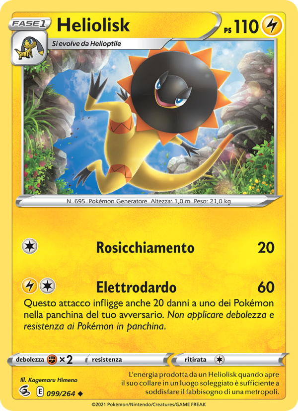 Heliolisk 099/284 — Fusion Strike (Italian Pokémon TCG card)
