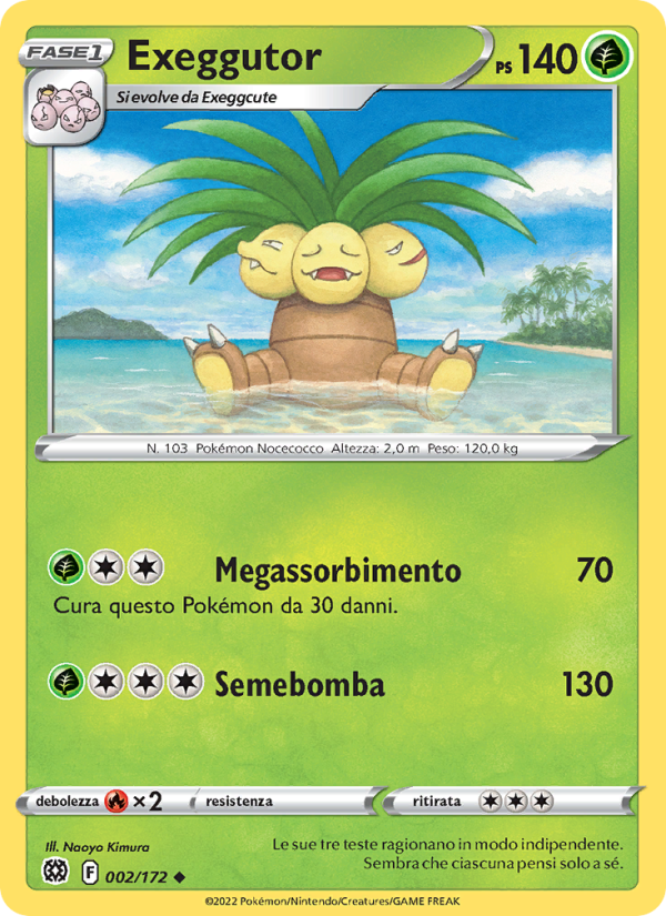 Exeggutor 002/216 — Brilliant Stars (Italian Pokémon TCG card)