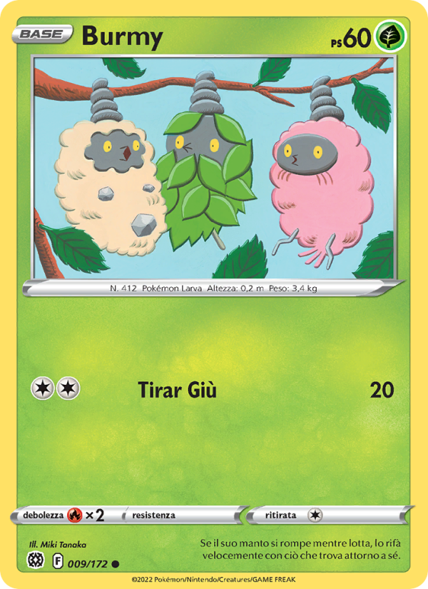Burmy 009/216 — Brilliant Stars (Italian Pokémon TCG card)