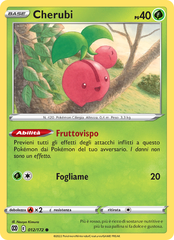Cherubi 012/216 — Brilliant Stars (Italian Pokémon TCG card)