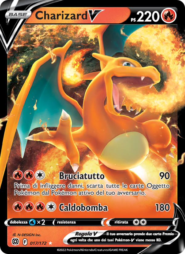 Charizard V 017/216 — Brilliant Stars (Italian Pokémon TCG card)