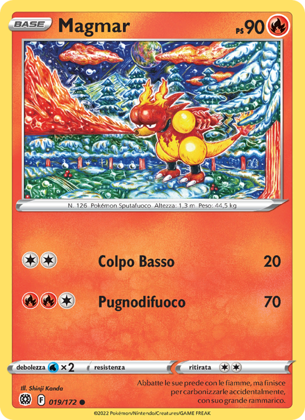 Magmar 019/216 — Brilliant Stars (Italian Pokémon TCG card)